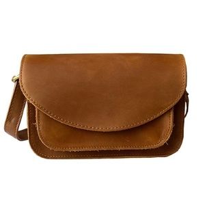 Crazy horse crossbody shoulder bag